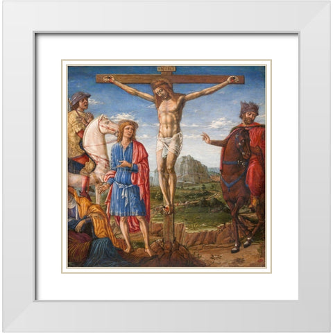 The Crucifixion White Modern Wood Framed Art Print with Double Matting by Giovanni, Matteo di