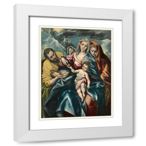 The Holy Family with Mary Magdalen White Modern Wood Framed Art Print with Double Matting by Greco, El