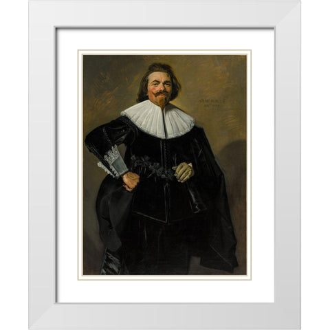 Portrait of Tieleman Roosterman White Modern Wood Framed Art Print with Double Matting by Hals, Frans