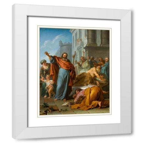 The Miracles of Saint James the Greater White Modern Wood Framed Art Print with Double Matting by Coypel, Noel Nicolas