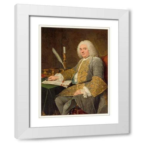 Portrait of Jean-Gabriel du Theil at the Signing of the Treaty of Vienna White Modern Wood Framed Art Print with Double Matting by Aved, Jacques Andre Joseph