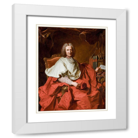 Portrait of Cardinal Guillaume Dubois White Modern Wood Framed Art Print with Double Matting by Rigaud, Hyacinthe