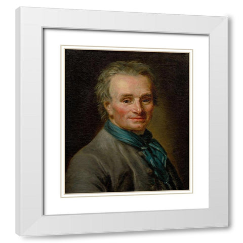 Portrait of Jean-Baptiste Lemoyne the Younger White Modern Wood Framed Art Print with Double Matting by Vigee-LeBrun, Elisabeth Louise