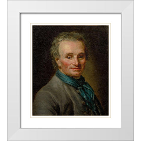 Portrait of Jean-Baptiste Lemoyne the Younger White Modern Wood Framed Art Print with Double Matting by Vigee-LeBrun, Elisabeth Louise