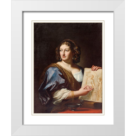 Portrait of Francesca Gommi Maratti White Modern Wood Framed Art Print with Double Matting by Maratti, Carlo