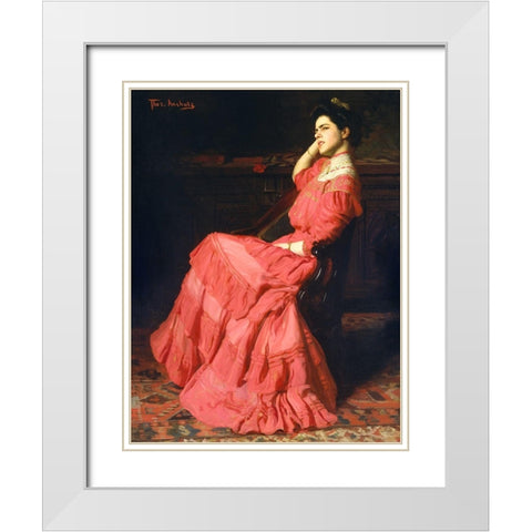 A Rose 1907 White Modern Wood Framed Art Print with Double Matting by AnshutzÂ , Thomas