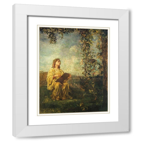 The Muse of Painting 1870 White Modern Wood Framed Art Print with Double Matting by La Farge, John