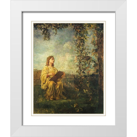 The Muse of Painting 1870 White Modern Wood Framed Art Print with Double Matting by La Farge, John