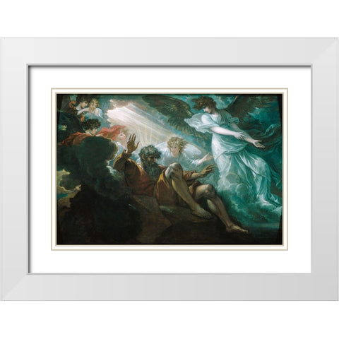 Moses Shown the Promised Land 1801 White Modern Wood Framed Art Print with Double Matting by West, BenjaminÂ 