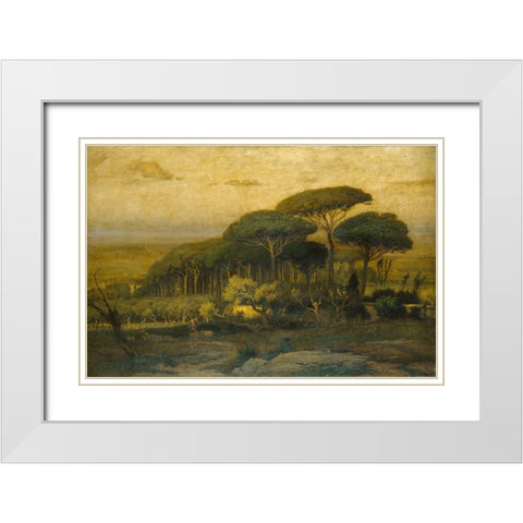 Pine Grove of the Barberini Villa 1876 White Modern Wood Framed Art Print with Double Matting by Inness, GeorgeÂ 