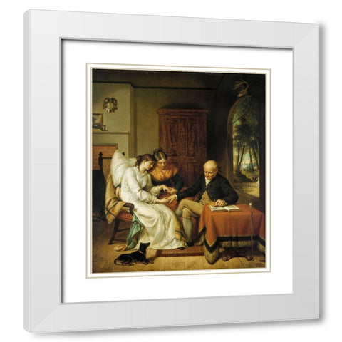 The Pride of the Village White Modern Wood Framed Art Print with Double Matting by Gray, Henry Peters