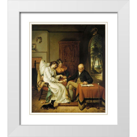 The Pride of the Village White Modern Wood Framed Art Print with Double Matting by Gray, Henry Peters