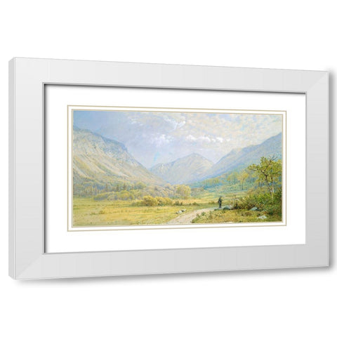 Franconia Notch, New Hampshire White Modern Wood Framed Art Print with Double Matting by Richards, William Trost