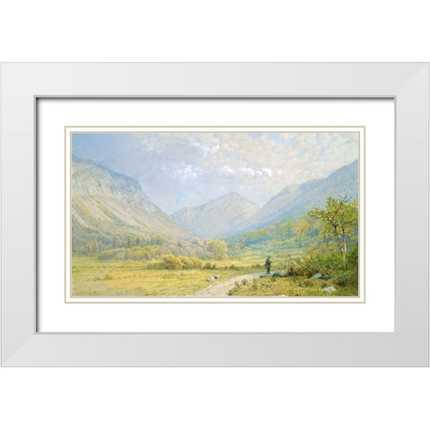 Franconia Notch, New Hampshire White Modern Wood Framed Art Print with Double Matting by Richards, William Trost