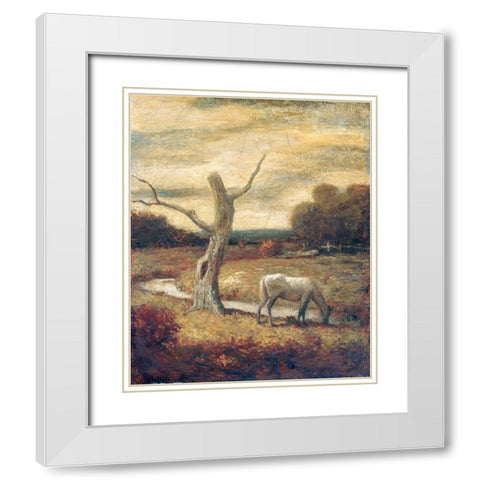 Autumn Meadows White Modern Wood Framed Art Print with Double Matting by Ryder, Albert Pinkham