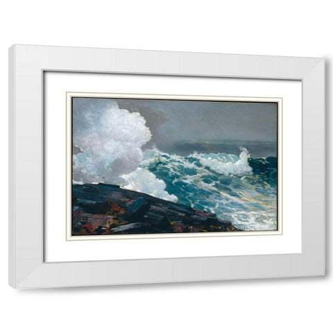 Northeaster White Modern Wood Framed Art Print with Double Matting by Homer, Winslow