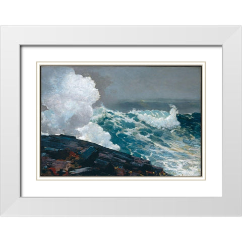 Northeaster White Modern Wood Framed Art Print with Double Matting by Homer, Winslow