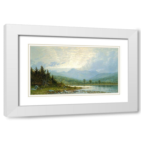 Sunset on Mount Chocorua, New Hampshire 1872 White Modern Wood Framed Art Print with Double Matting by Richards, William Trost