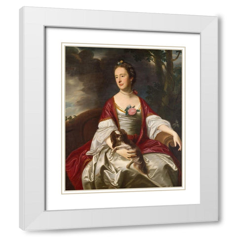 Mrs. Jerathmael Bowers White Modern Wood Framed Art Print with Double Matting by Copley,Â John Singleton