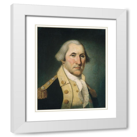 George Washington White Modern Wood Framed Art Print with Double Matting by Polk, Charles Peale