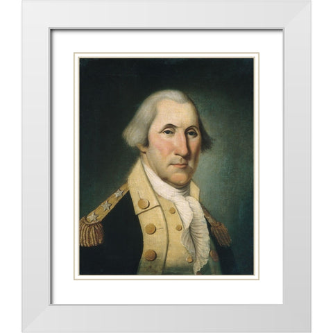 George Washington White Modern Wood Framed Art Print with Double Matting by Polk, Charles Peale