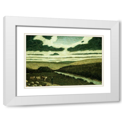 Landscape White Modern Wood Framed Art Print with Double Matting by Ryder, Albert Pinkham