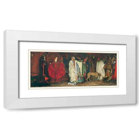 King Lear, Act I, Scene I White Modern Wood Framed Art Print with Double Matting by Abbey, Edwin AustinÂ 