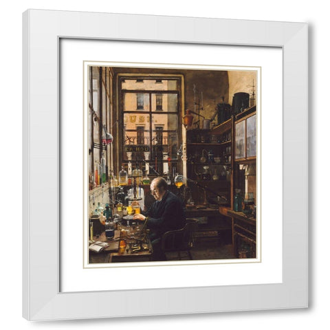 In the Laboratory White Modern Wood Framed Art Print with Double Matting by Alexander, Henry