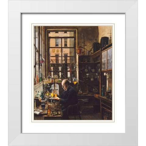 In the Laboratory White Modern Wood Framed Art Print with Double Matting by Alexander, Henry