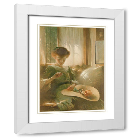 The Ring White Modern Wood Framed Art Print with Double Matting by Alexander, John White