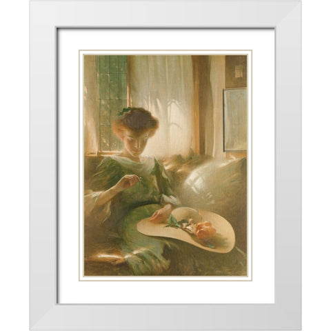 The Ring White Modern Wood Framed Art Print with Double Matting by Alexander, John White