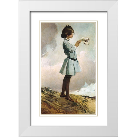 Geraldine Russell White Modern Wood Framed Art Print with Double Matting by Alexander, John White