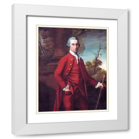 Portrait of a Gentleman White Modern Wood Framed Art Print with Double Matting by Benbridge, Henry
