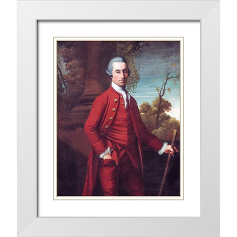 Portrait of a Gentleman White Modern Wood Framed Art Print with Double Matting by Benbridge, Henry
