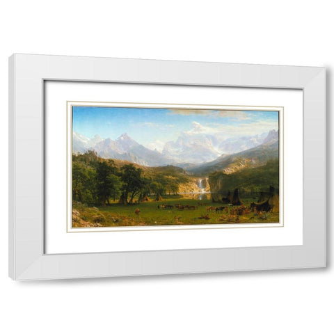 The Rocky Mountains, Landers Peak White Modern Wood Framed Art Print with Double Matting by Bierstadt, Albert