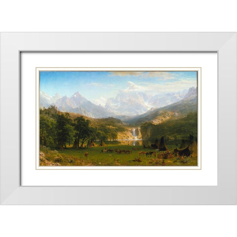 The Rocky Mountains, Landers Peak White Modern Wood Framed Art Print with Double Matting by Bierstadt, Albert