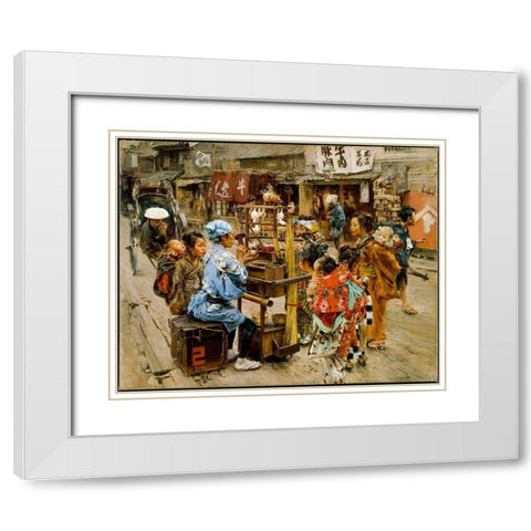 The Ameya White Modern Wood Framed Art Print with Double Matting by Blum, Robert Frederick