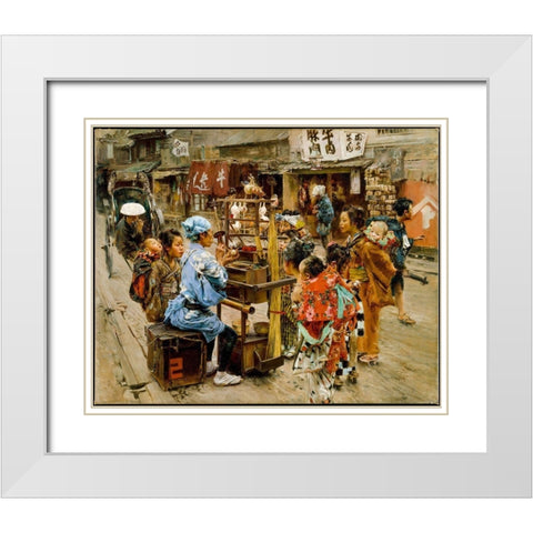 The Ameya White Modern Wood Framed Art Print with Double Matting by Blum, Robert Frederick