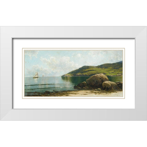 Marine Landscape White Modern Wood Framed Art Print with Double Matting by Bricher, Alfred Thompson