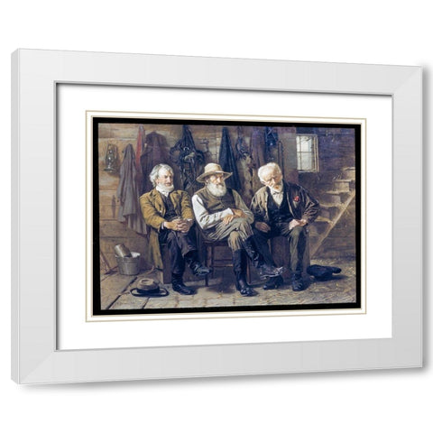 To Decide the Question White Modern Wood Framed Art Print with Double Matting by Brown, John George