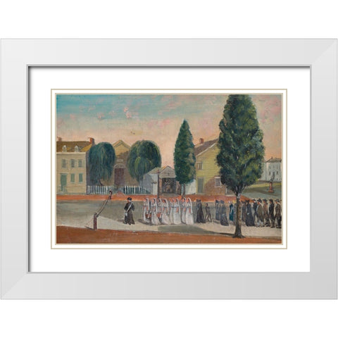 Infant Funeral Procession White Modern Wood Framed Art Print with Double Matting by Chappel, William P.