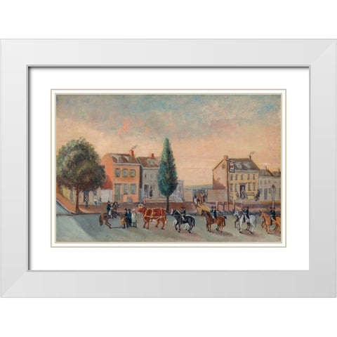 Bulls Head Tavern White Modern Wood Framed Art Print with Double Matting by Chappel, William P.