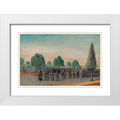 Adult Funeral Procession White Modern Wood Framed Art Print with Double Matting by Chappel, William P.