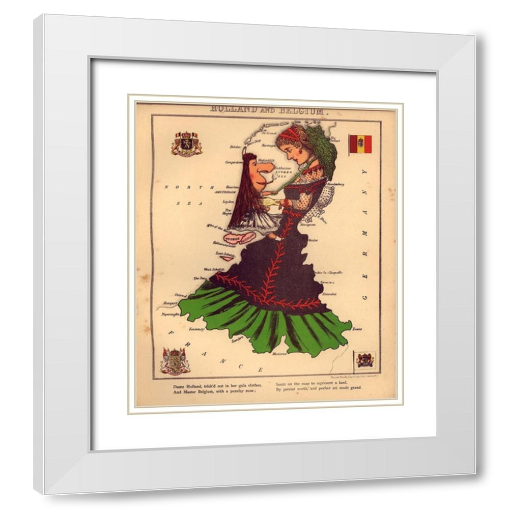 Anthropomorphic Map of Holland and Belgium by Vintage Maps – frametowall