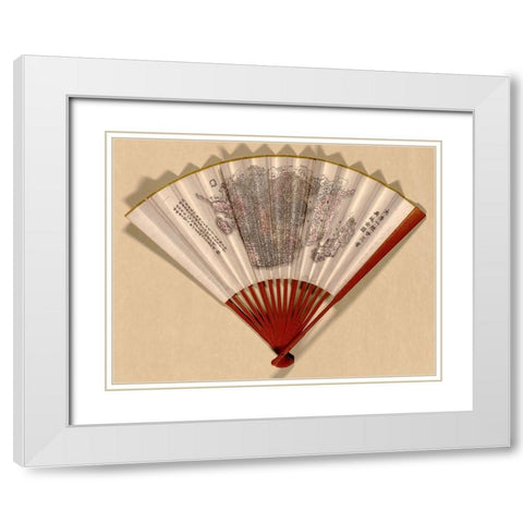 Fan Map of Japan-China and Korea White Modern Wood Framed Art Print with Double Matting by Vintage Maps