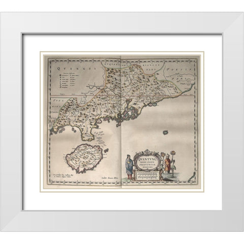 Novus Atlas Sinensis 16 Provinces of China-Korea and Japan White Modern Wood Framed Art Print with Double Matting by Vintage Maps