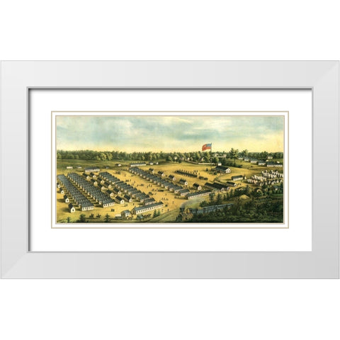 Parole Camp Annapolis-Maryland 1864 White Modern Wood Framed Art Print with Double Matting by Vintage Maps