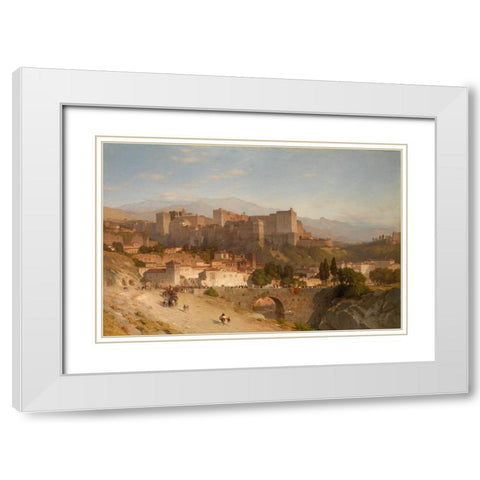 The Hill of the Alhambra, Granada White Modern Wood Framed Art Print with Double Matting by Colman, Samuel
