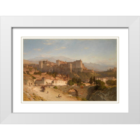 The Hill of the Alhambra, Granada White Modern Wood Framed Art Print with Double Matting by Colman, Samuel