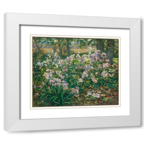 Windflowers White Modern Wood Framed Art Print with Double Matting by Donoho, Ruger
